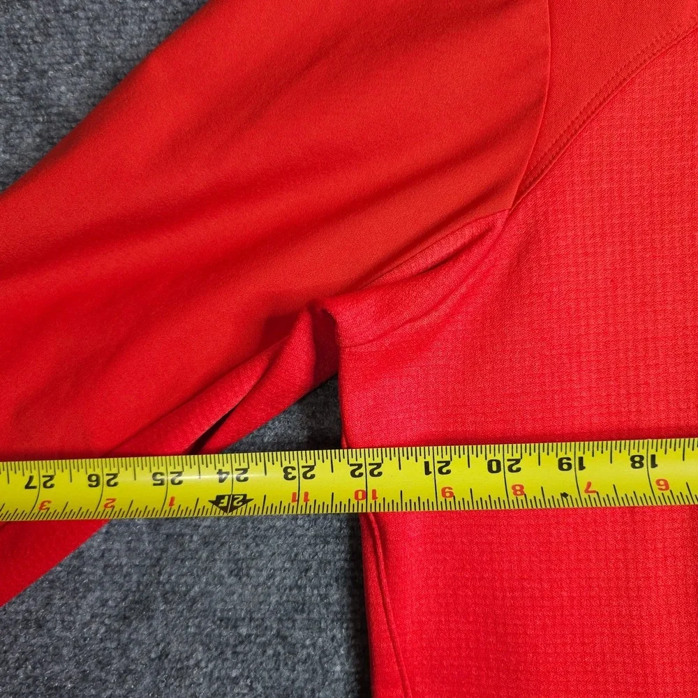 Adidas Go To 1/4 Zip Pullover Sweatshirt Mens Large Red Terry Long Sleeve Golf